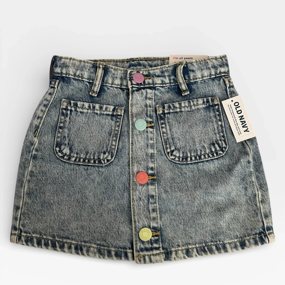 5 for $25🔥Old Navy Denim Acid Washed Mini Skirt‎ Girls 4T- New